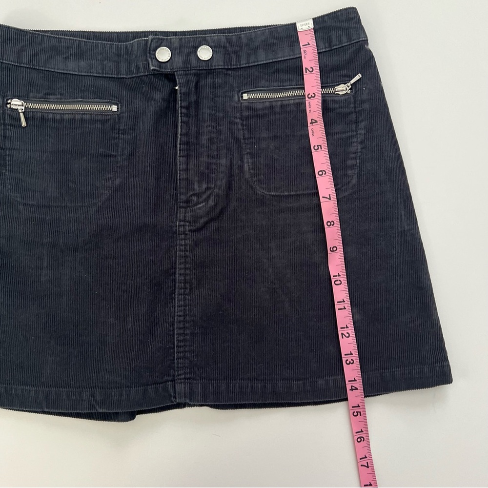 Abercrombie & Fitch Corduroy Mini Skirt Navy Blue Size 2 100% Cotton - Picture 8 of 9